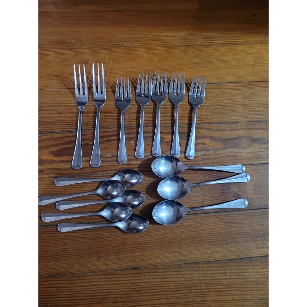 15 Oxford Hall Stainless Flatware Lot SAGAMORE Teaspoon Tablespoon Fork Korea